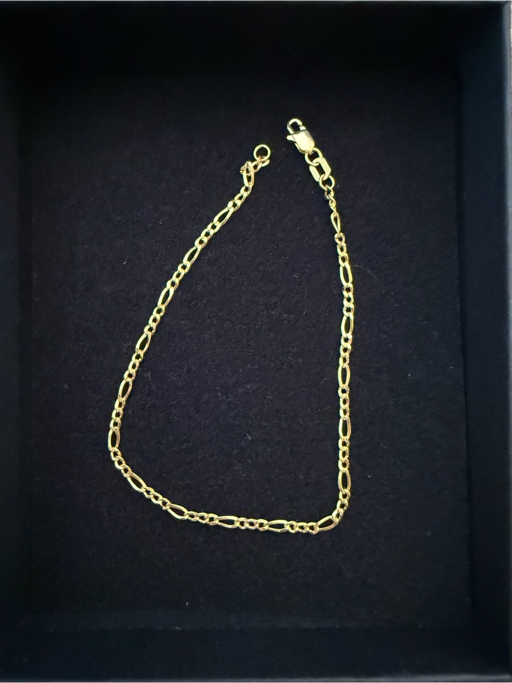 10k Solid Gold 2.2mm 7” Figaro Bracelet